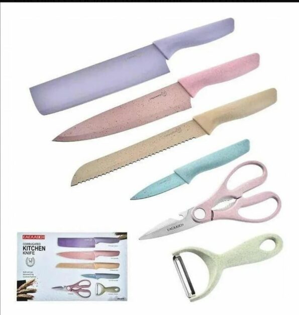 Kit De Cuchillos Chef Recubrimiento Cerámica Estilo Japones 2