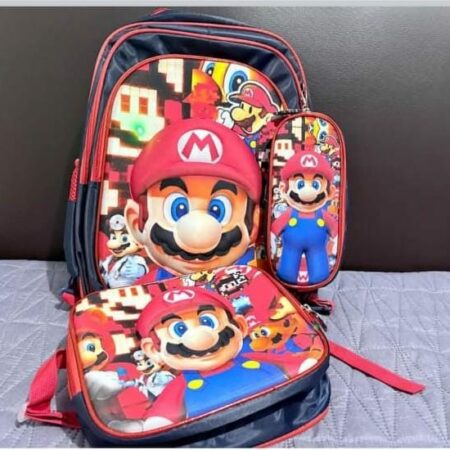 MOCHILA  COMBO DE  LUZ  MARIO  Y  BARBIE
