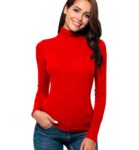 BLUSA  DE  MANGA  LARGA   AFELPADA   CUELLO  ALTO