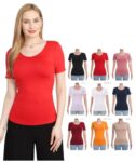 blusa   de  licra   manga  corta  colores