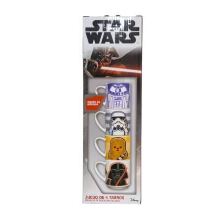 SET DE TAZAS STAR WARS / 4 PZS LICENCIADA