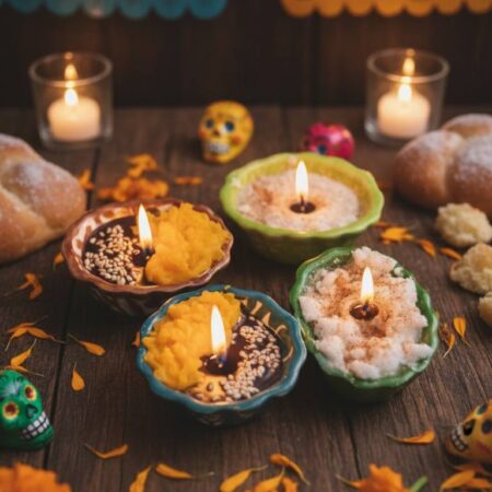 VELADORA CAZUELITA DIA DE MUERTOS