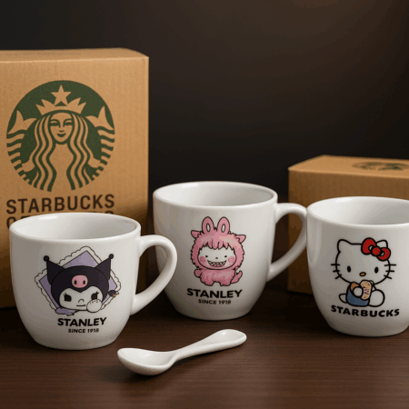 TAZA STARBUCKS CON CUCHARA PERSONAJES