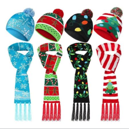 GORRO CON BUFANDA NAVIDEÑO