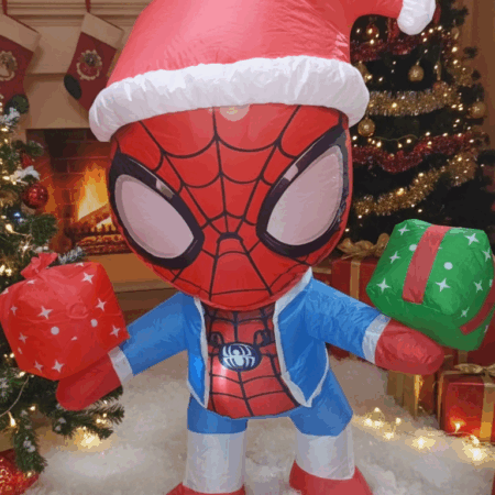 INFLABLE NAVIDEÑO DE SPIDERMAN Y STITCH