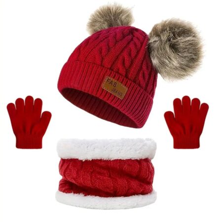 TRÍO GORRA CON BUFANDA Y GUANTES