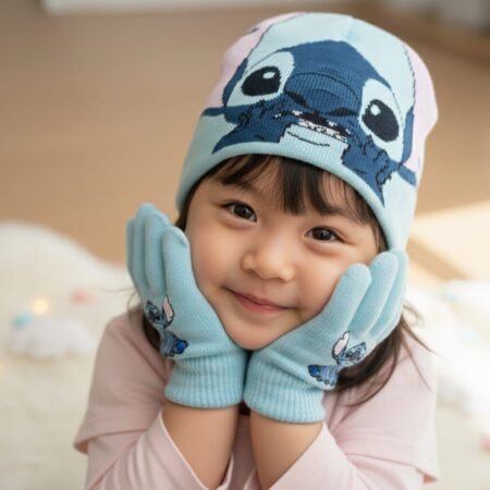 GORRO CON GUANTES INFANTIL, STITCH