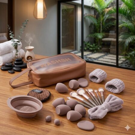 WASHBAG CON BROCHAS Y ESPONJAS