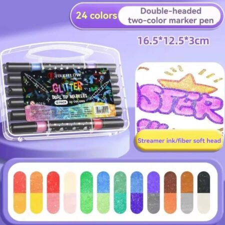 PAQUETE PLUMONES CON GLITTER