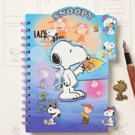 LIBRETA SNOOPY CON BROCHE Y DOBLE ESPIRAL
