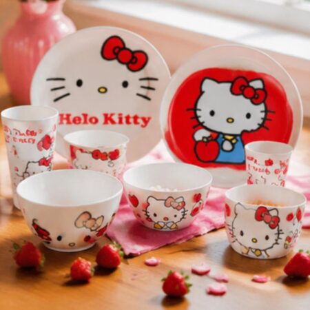 CAJA MASTER VAJILLA SNOOPY Y HELLO KITTY (12 PZ)