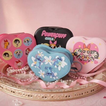BOLSA DE CORAZÓN POWER PUFF GIRLS Y STITCH