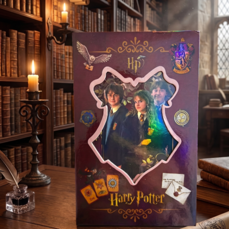 LIBRETA HARRY POTTER CON PASTA PLEGABLE (TAMAÑO FRANCESA, 80 HOJAS CON DISEÑO)