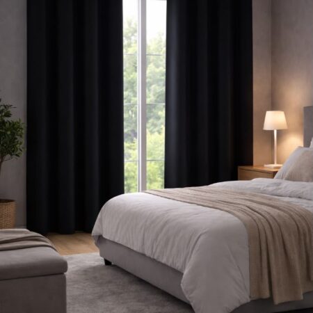 CORTINA TIPO BLACK OUT PAR (MEDIDAS 140CM*240CM, COLORES VINO, NEGRO, AZUL, GRIS Y CAFÉ)
