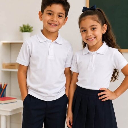PLAYERA TIPO POLO ESCOLAR UNISEX TALLA DE LA 3 A LA 16