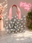 BOLSA DE PLÁSTICO TRANSPARENTE CON FLORES MEDIDAS 22CM*25CM
