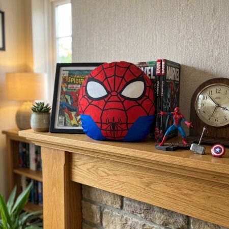 COJIN ALMOHADA SPIDERMAN MED. 38 CM DE DIAMETRO