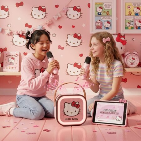 BOCINA KARAOKE PERSONAJES SNOOPY Y KITTY RECARGABLE USB