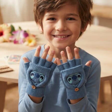GUANTES CON CUBRE DEDOS STITCH