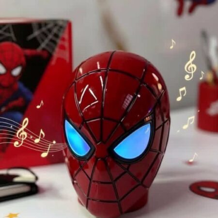 BOCINA SPIDERMAN BLUETOOTH ( SUS OJOS ENCIENDEN CUANDO TOCA LA MUSICA) TAMAÑO 15 CM