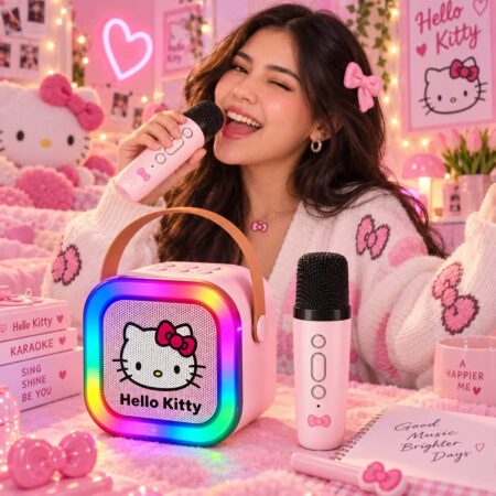 BOCINA KARAOKE PERSONAJES SNOOPY Y KITTY RECARGABLE USB