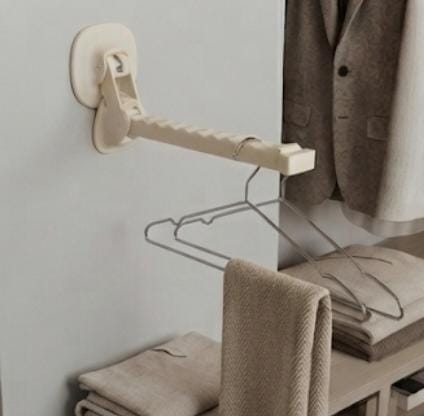 PERCHERO RETRACTIL DE  PARED l COLOR BLANCO Y NEGRO