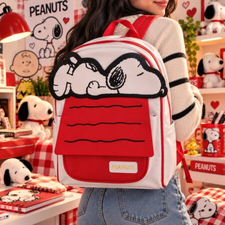 MOCHILA SNOOPY (ROJA Y ROSA)