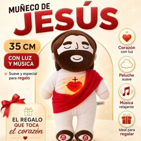 PELUCHE DE JESUS QUE RESPIRA CON LUZ 2 COLORES