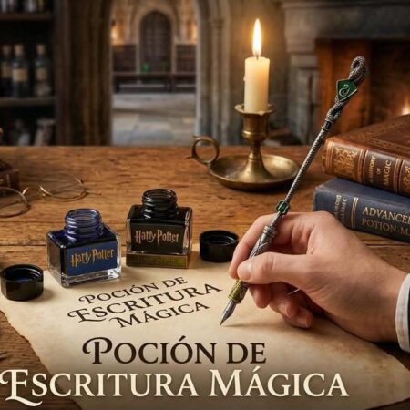 PLUMA FUENTE DE HARRY POTTER l INCLUYE DOS TINTAS AZUL Y NEGRA
