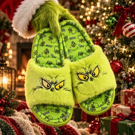 SANDALIA PELUCHONA GRINCH (TALLAS DE ADULTO)